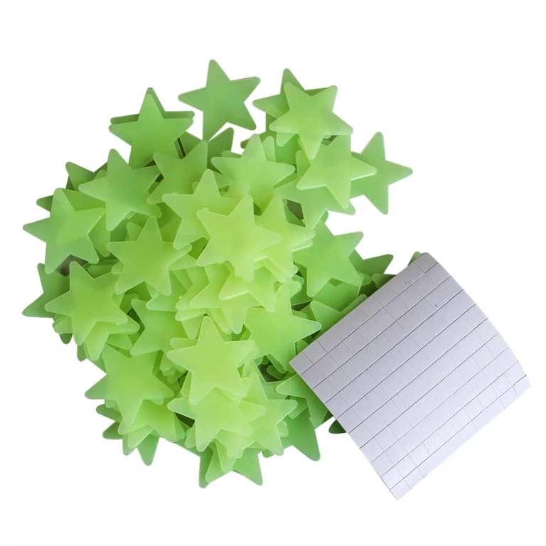 100 kpl fosforescenttitähdet, täydellinen lastenhuoneeseen