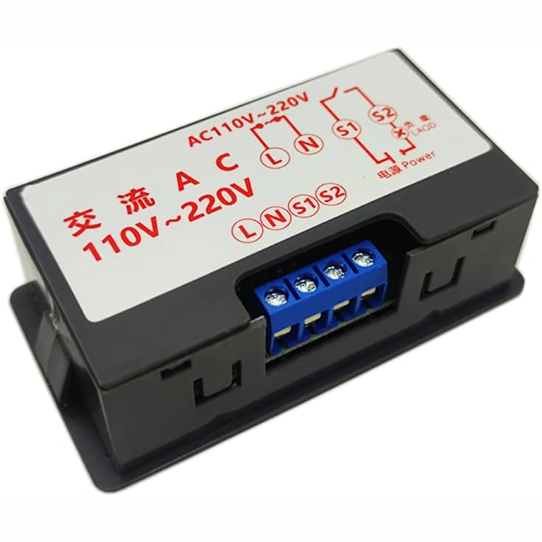 Ajastettu relemoduuli silmukkatoiminnolla – takanäkymä Takakuva moduulista, silmukka (loop) ajastustoiminnolla