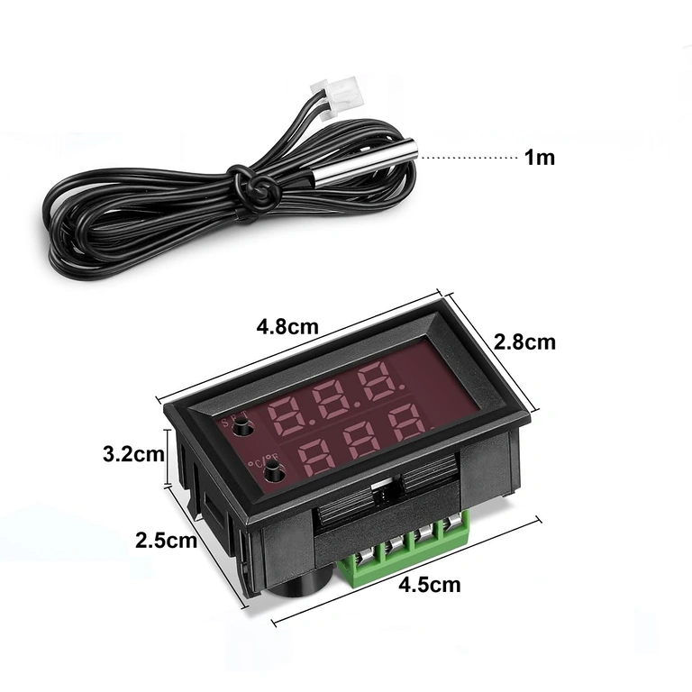 Digitaalisen termostaatin mitat 48x28x32 mm