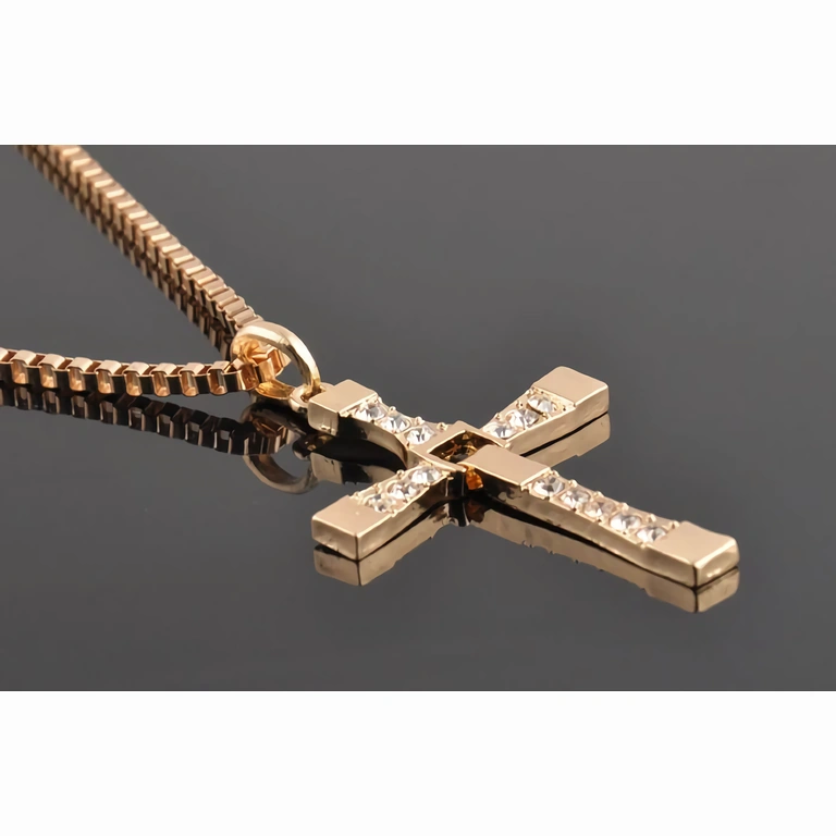 Fast and Furious -tyylinen kultapendantti Kultainen risti-riipus Fast and Furious -tyyliin