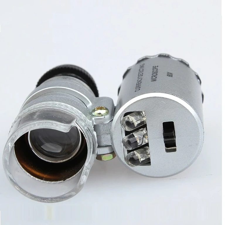 Lupimainen mikroskooppi kellojen tarkastukseen LED-valolla