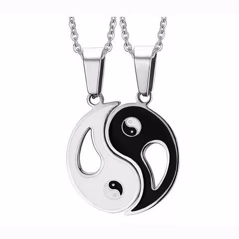 Yin ja Yang Kaulaketju ja Riipus Pariskunnille – Kaksi Puolta, Tasapainon ja Rakkauden Symboli
