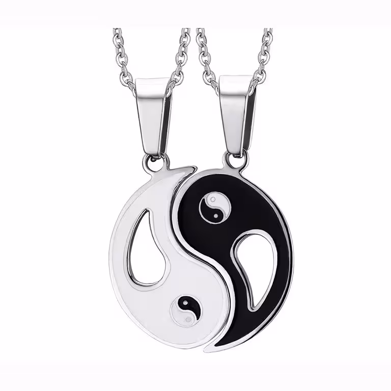 Yin ja Yang Kaulaketju ja Riipus Pariskunnille – Kaksi Puolta, Tasapainon ja Rakkauden Symboli