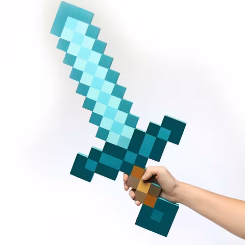 Minecraft Timanttimiekka – EVA-vaahdosta valmistettu Lelu, Kevyt, Sopii Lapsille ja Cosplayhin