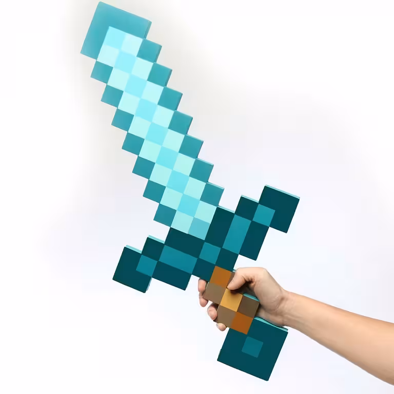 Minecraft Timanttimiekka – EVA-vaahdosta valmistettu Lelu, Kevyt, Sopii Lapsille ja Cosplayhin