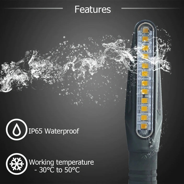 LED-vilkku dynaamisella efektillä, moderni design moottoripyörään