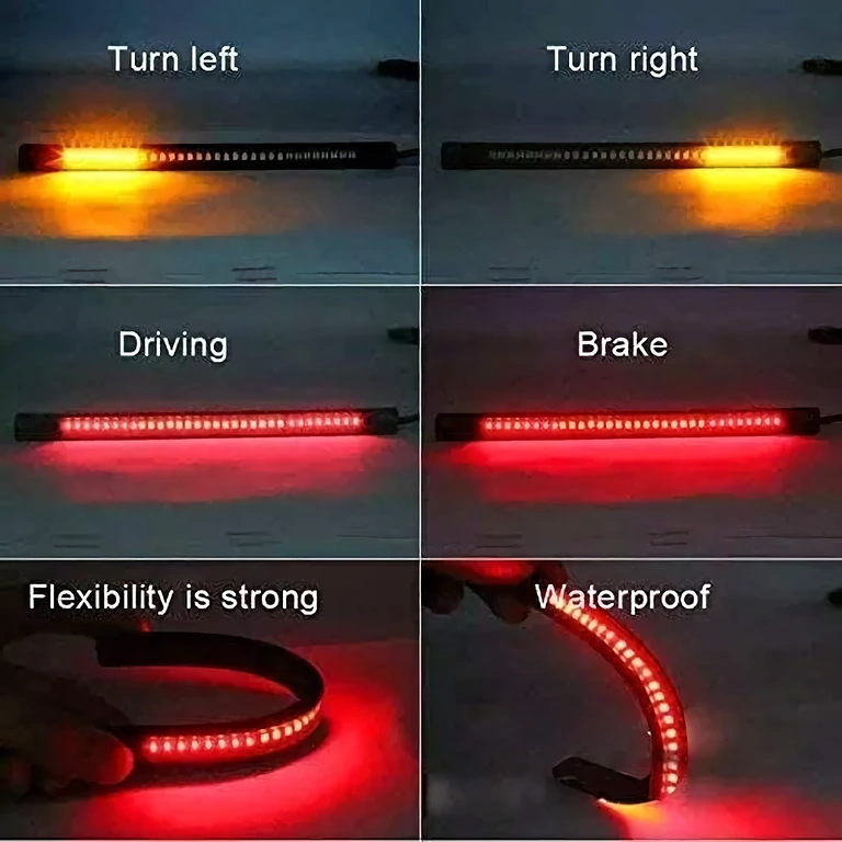 48 LEDin LED-nauha jarruun ja vilkkuihin Jarru- ja vilkkuyhdistelmä joustavalla LED-nauhalla
