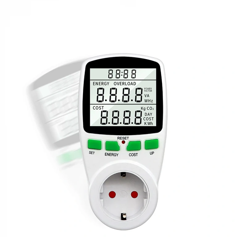 Laite kustannus/kWh-näytöllä ja kuukausittaisen kulun arvioinnilla