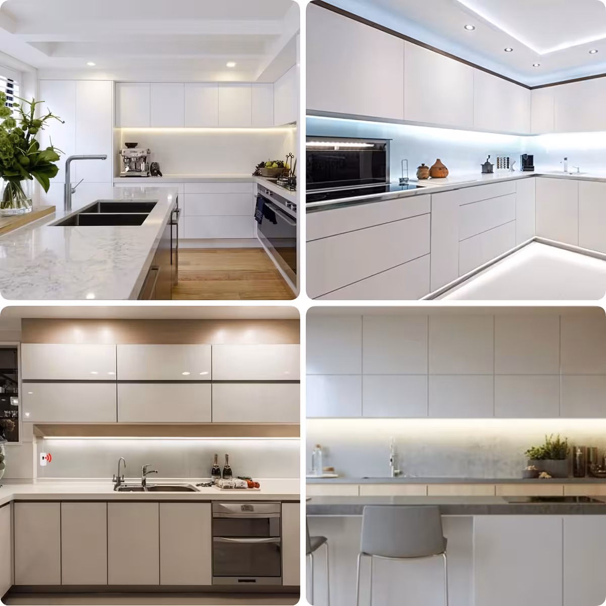 LED-nauha tunnistimella kaapin tai työtason alle asennettavaksi