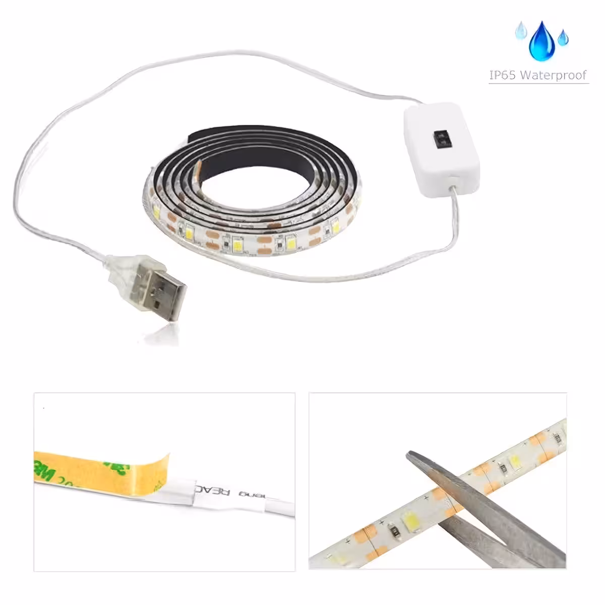 Joustava 2835 SMD LED-nauha tunnistimella ja USB-liittimellä