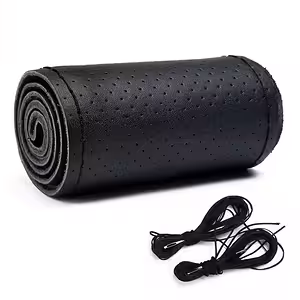 Nahkainen Ohjauspyörän Suojus Vasikka, Reikäinen, Universaali, Ompeleilla