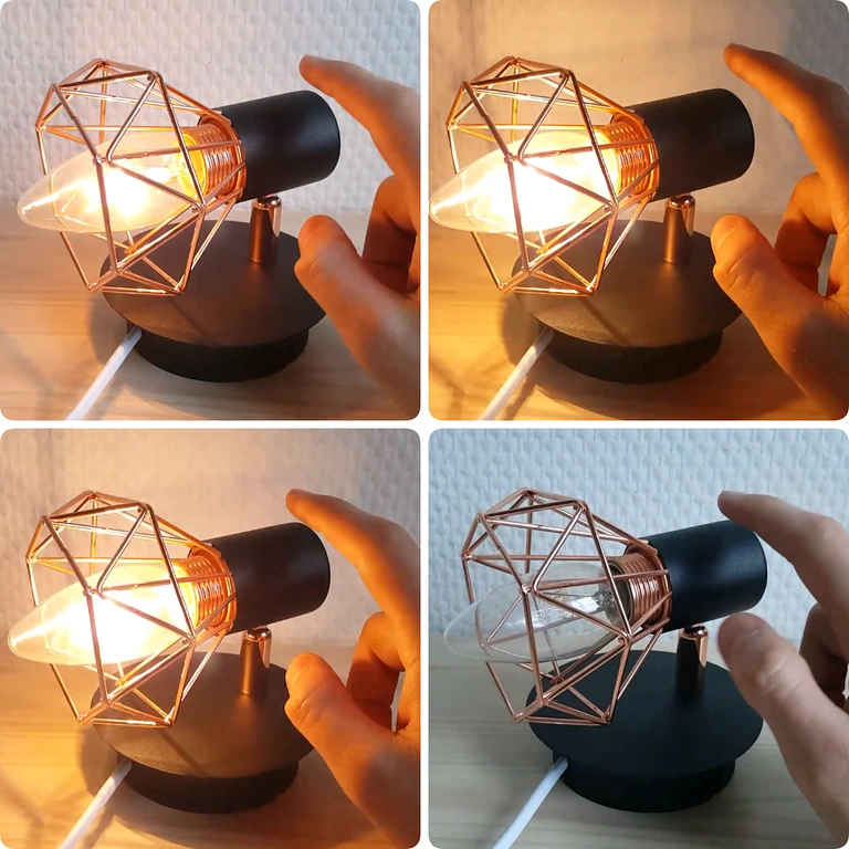 Kaavio säätösyklistä: OFF → ON → BRIGHTER → MAX → OFF