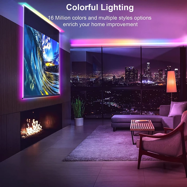 RGB LED-nauha kaukosäätimellä ja bluetoothilla 300 LED RGB-nauha, kaukosäädin, bluetooth-yhteys