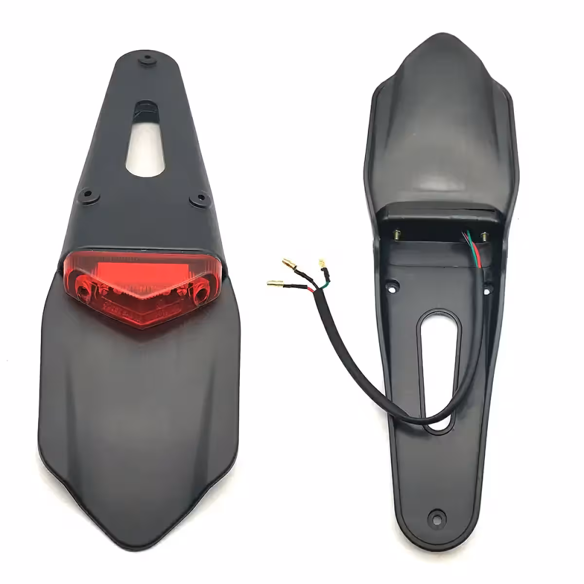 Täydellinen takalokasuoja LED-jarruvalolla moottoripyörään