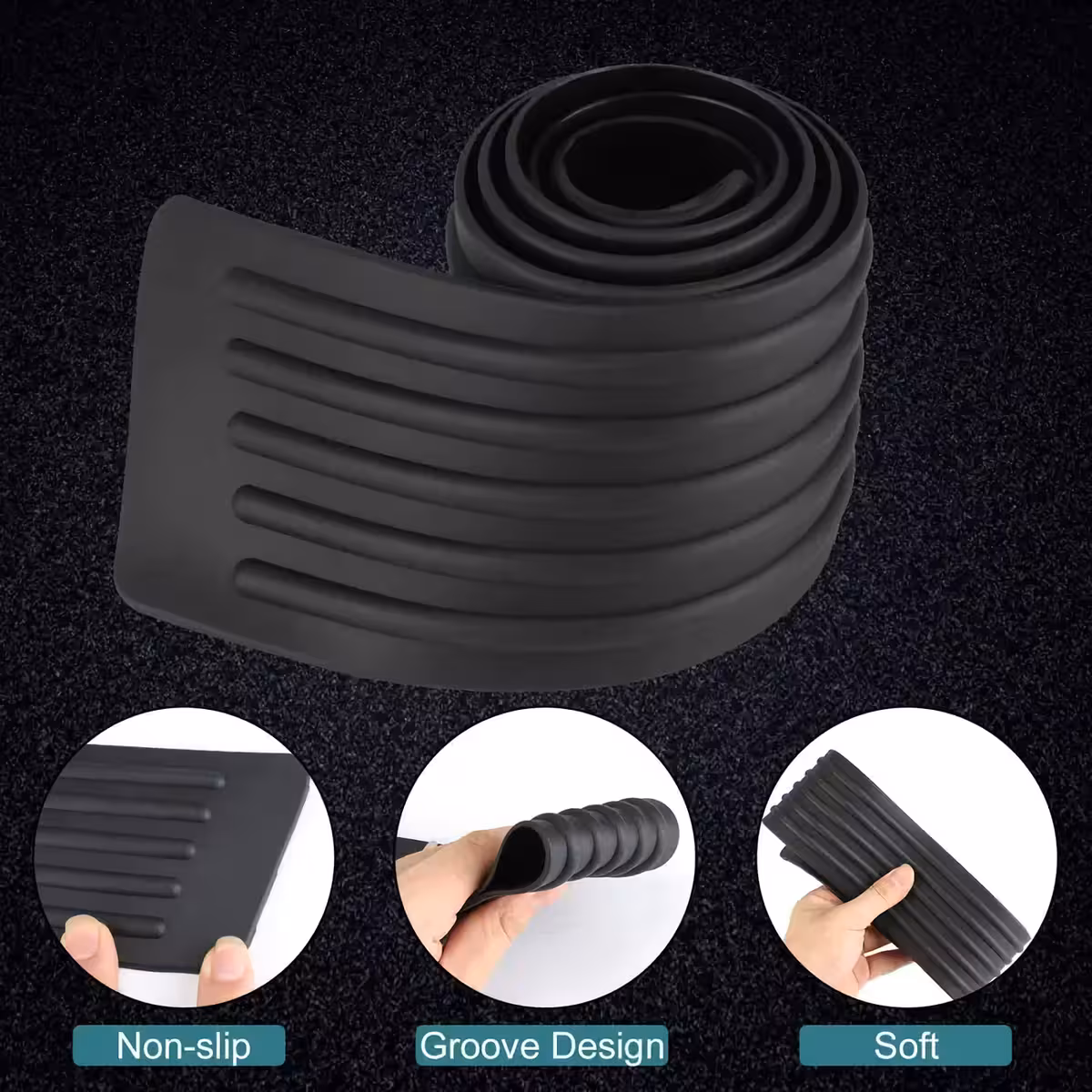 Kumiasuste naarmujen ehkäisyyn auton puskurissa