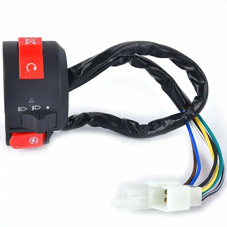 ATV vasemman puolen valokytkin Vasen kytkin ATV:ssä valotoiminnoilla, lähivalo/takavalot ja shokki