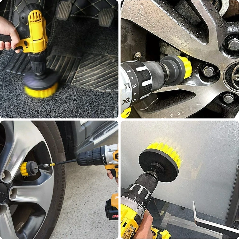 Harjasetti pyörien, kapakansien ja vaikeasti saavutettavien nurkkien puhdistukseen