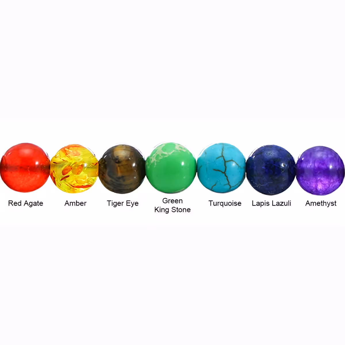 Tasapainottava koru 7 puolijalokivellä, ihanteellinen energiaterapiaan