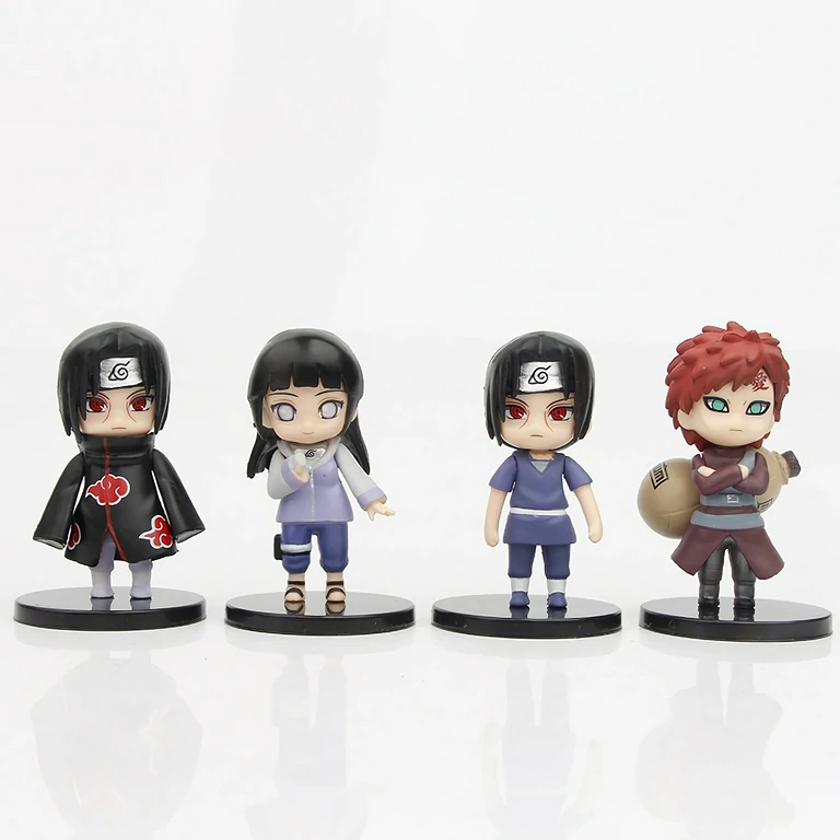 Mini-Naruto-figuurit koristeluun tai keräilyyn Koristesetti Naruto Shippuden pienillä hahmoilla vitriineihin ja työpöydälle