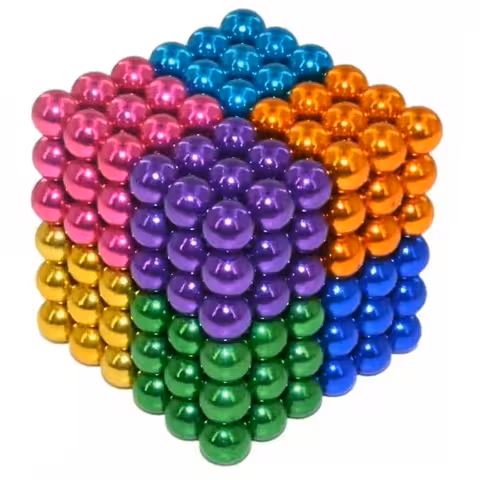 Neocube 5 mm magneettipallot – 216 kpl värillisiä, stressinpoisto, voimakas magneetti