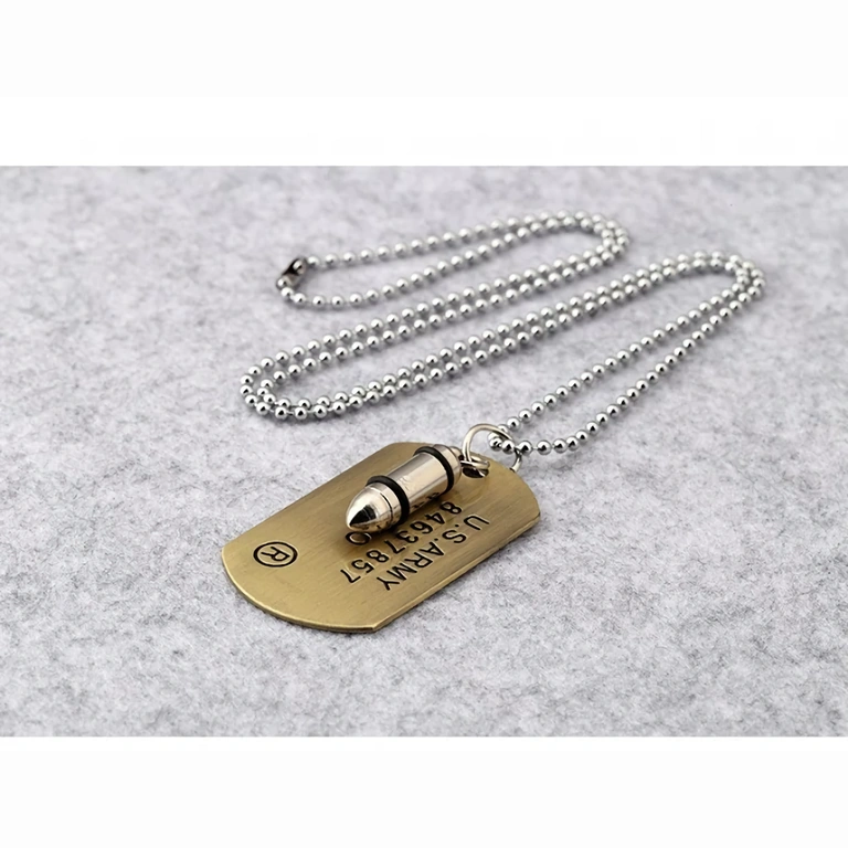 Metallinen luotiriipus, sotilaallinen, maskuliininen