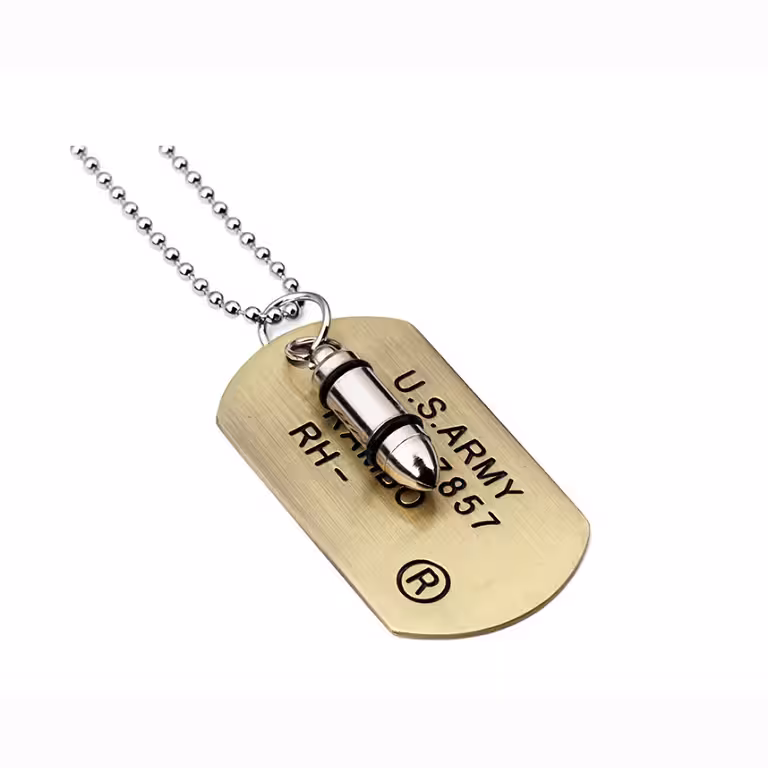 Sotilasketju dog tag – ruostumaton teräs, 70 cm