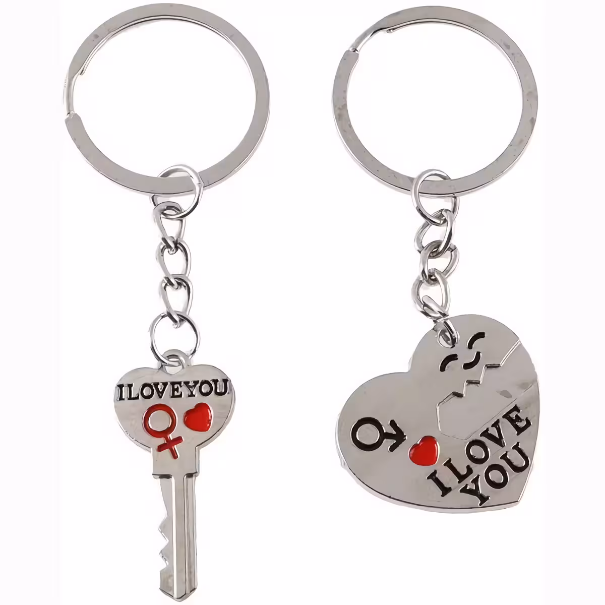 Romanttinen avaimenperäsarja pariskunnille – sydän ja lukko