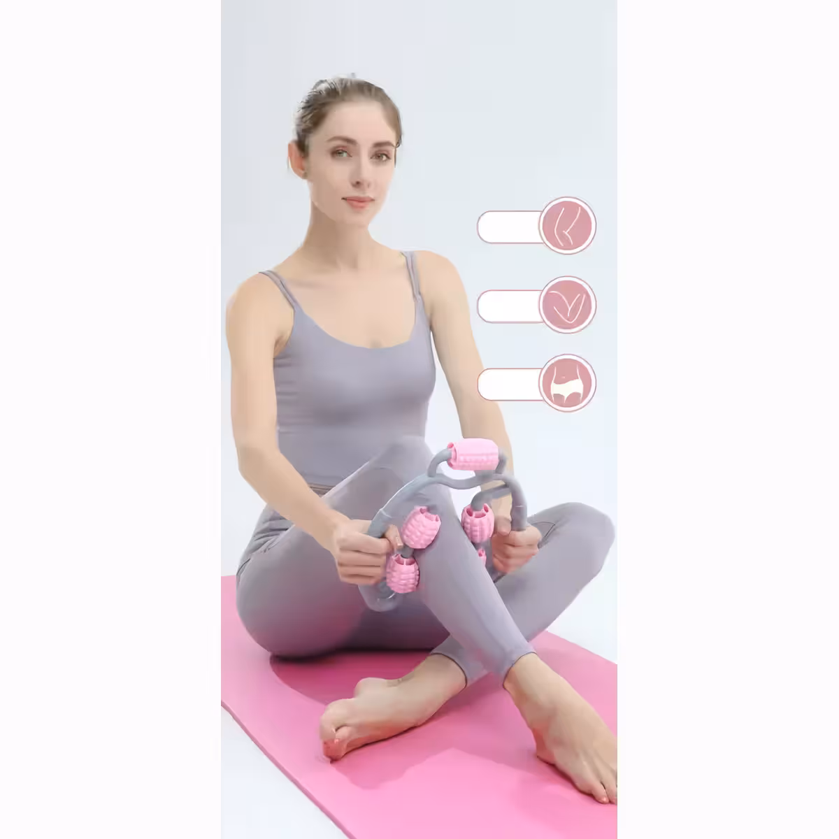 Kannettava lihashierontalaite pehmeillä silikonipyörillä