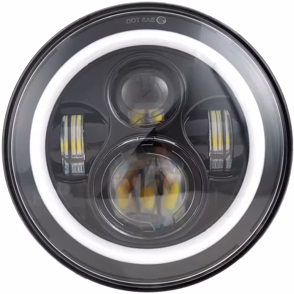 7" pyöreä ajovalo autoihin tai moottoripyöriin, DOT/CE/E-merkitty