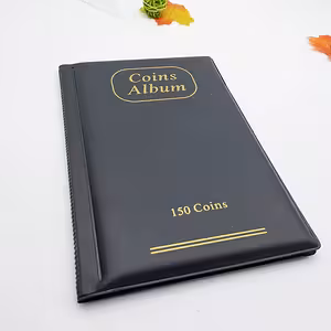 Kolikkokokoelma-albumi – 150 lokeroa, numismaattiset kolikot, postimerkit, tokenit