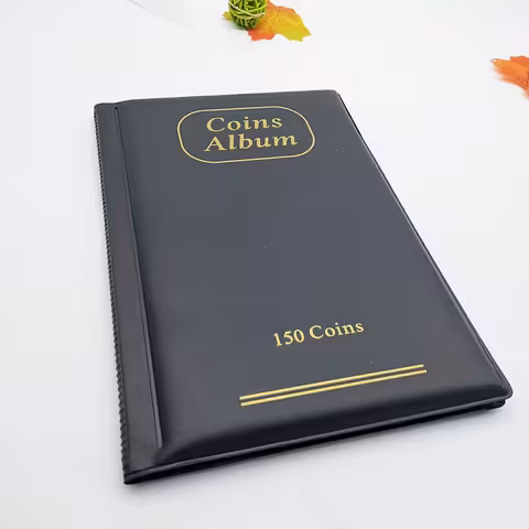 Kolikkokokoelma-albumi – 150 lokeroa, numismaattiset kolikot, postimerkit, tokenit