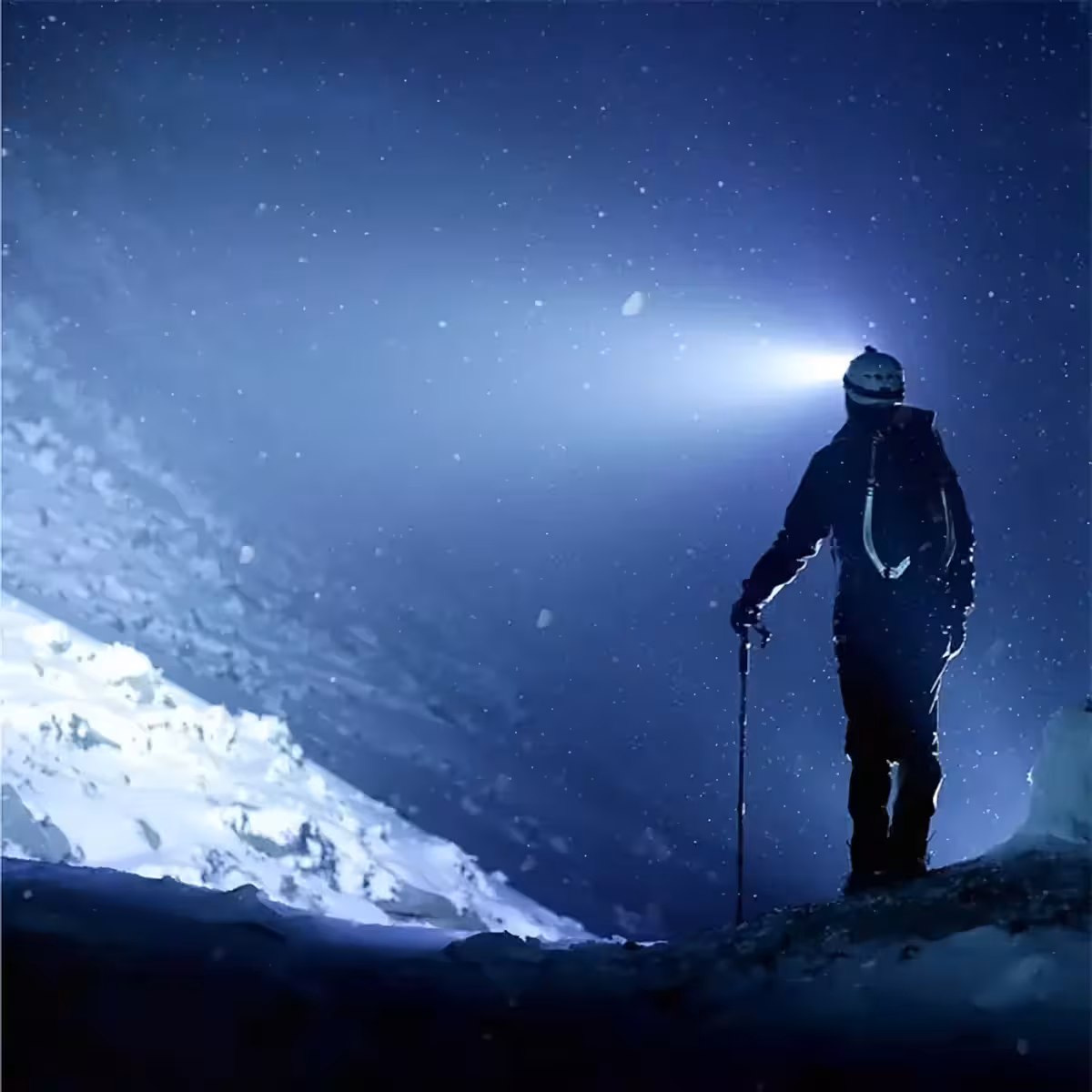 LED-otsalamppu retkeilyyn ja vaellukseen, pitkäkestoisella akulla