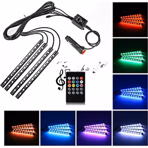 Auton tunnelmavalo RGB LED-nauha – sisävalosetti, ääniohjain
