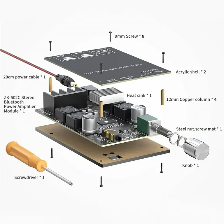 DIY Bluetooth stereo-äänipiiri TPA3116D2, 100W