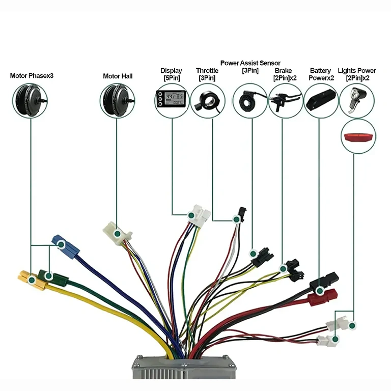 48V ohjain sähköpotkulaudalle Kontrolleri yhteensopiva 48V akkujen kanssa potkulaudoille