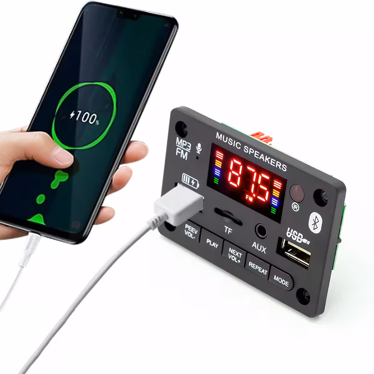 Bluetooth 5.0 stereo-moduuli 2x40W audiovahvistimella kaiuttimille