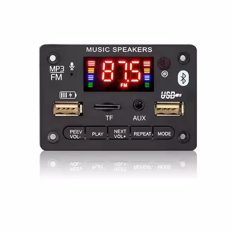 Bluetooth 5.0 audio-moduuli FM, MP3, stereo 2x40W – 5V/12V