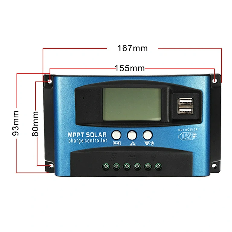 100A aurinkosäädin kompaktilla muotoilulla Pieni aurinkosäädin kompaktiin järjestelmään