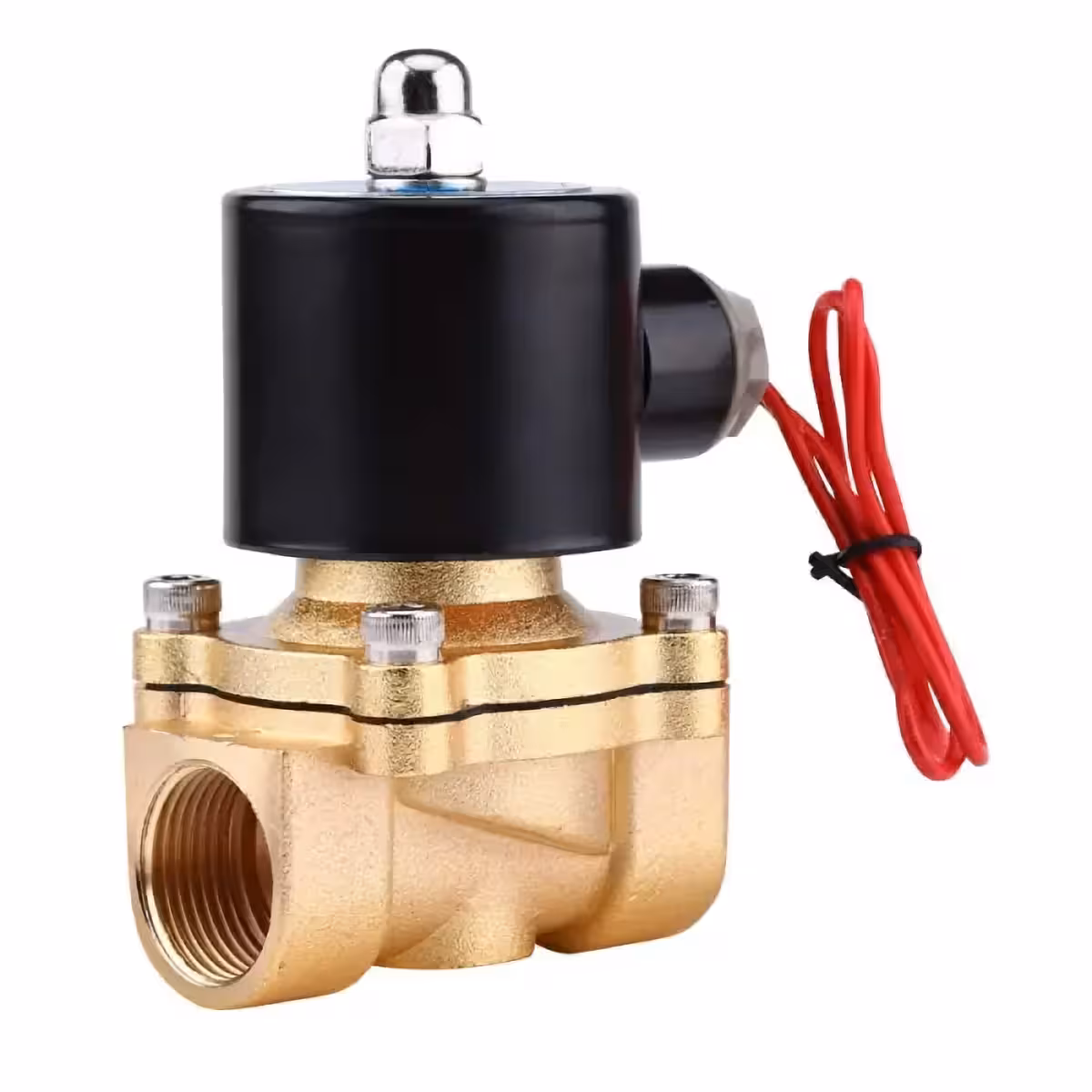 Messinkinen elektromagneettiventtiili, 3/4" vedenhallintaan