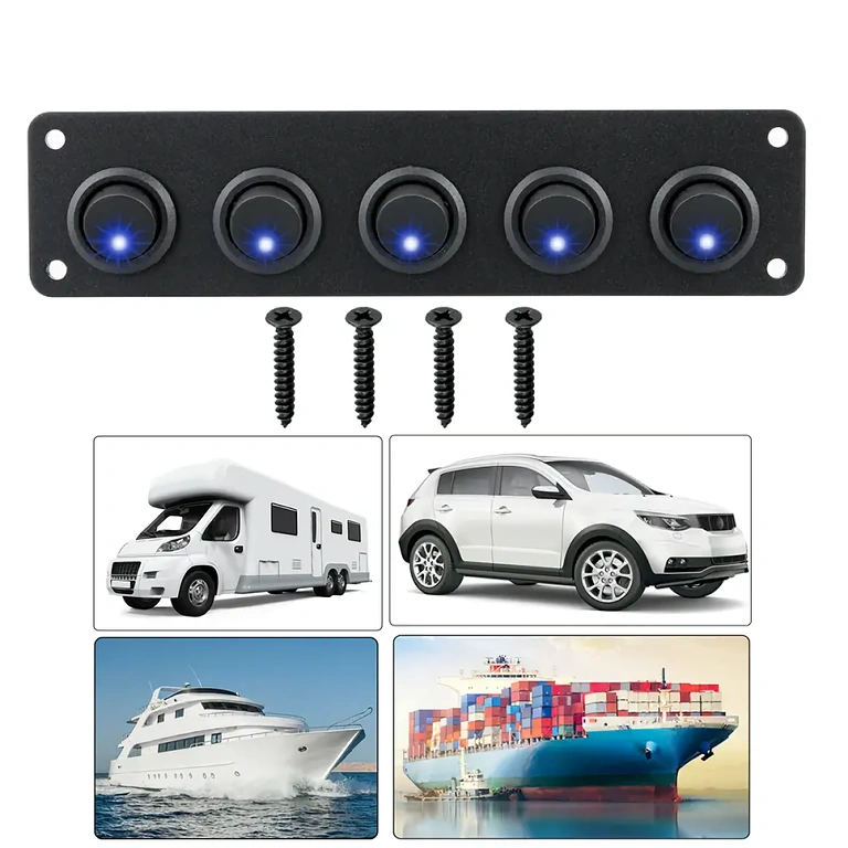 Esimerkki kytkinpaneelin asennuksesta auton kojelautaan