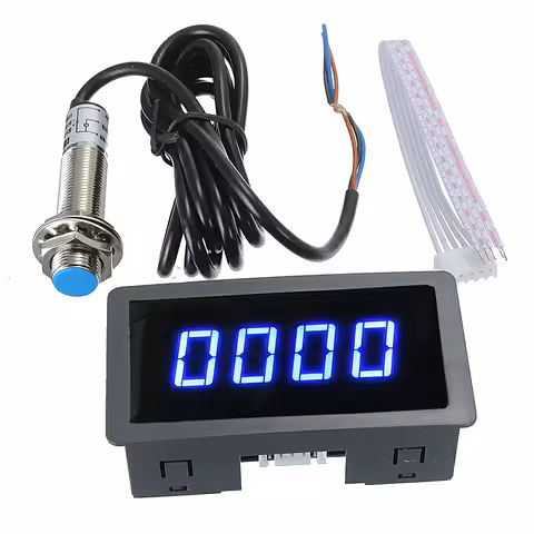 Digitaalinen kierroslukumittari Hall-anturin kanssa traktoriin, sorviin, puimuriin – 12V/24V, LED RPM