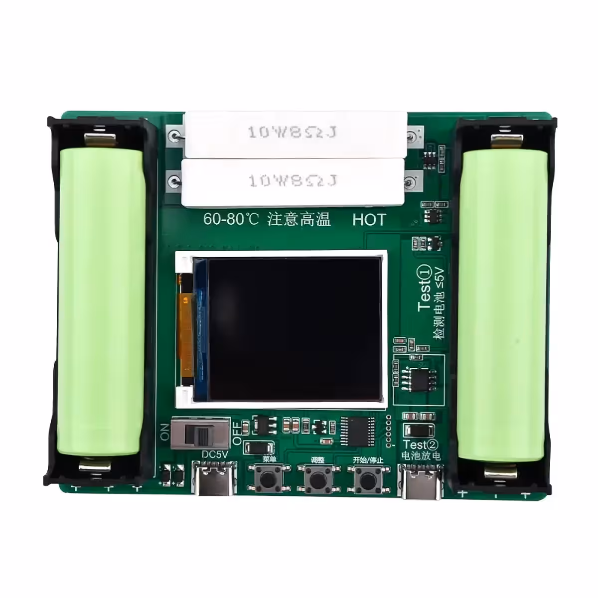 Lataus- ja purkutoiminto 18650-akuilla