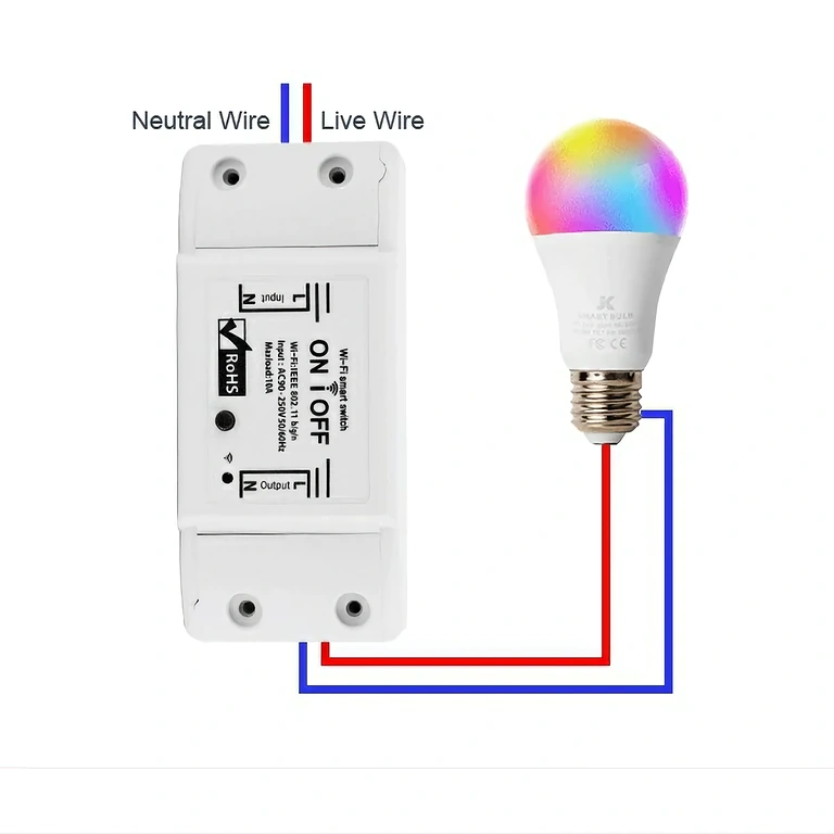 Sähkökaavio ja ohjeet yksikanavaisen releen kytkemiseen