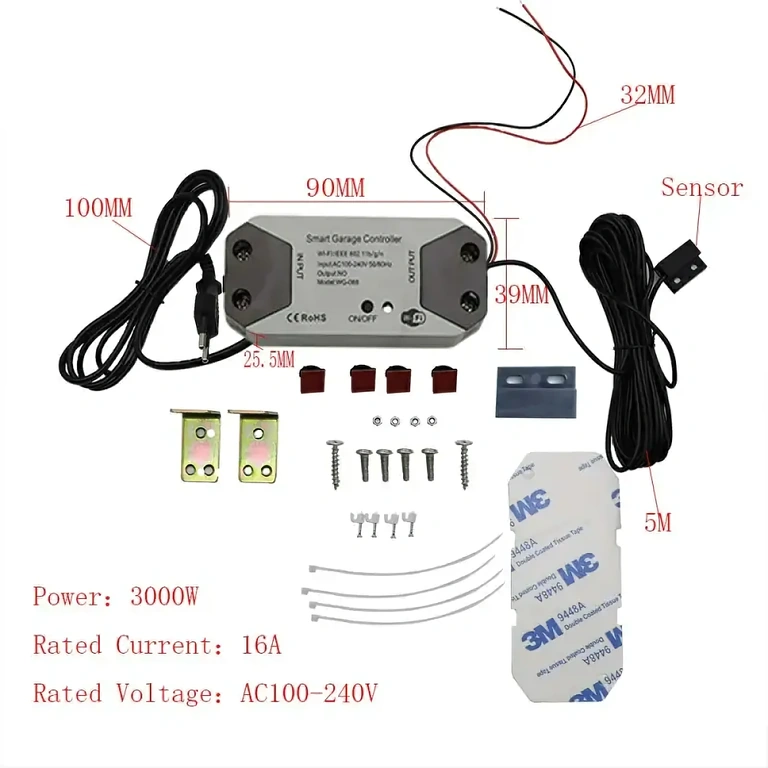 WiFi-ohjain liukuportille Tuya-yhteensopiva liukuportin relemoduuli, ohjelmointi ja älyilmoitukset