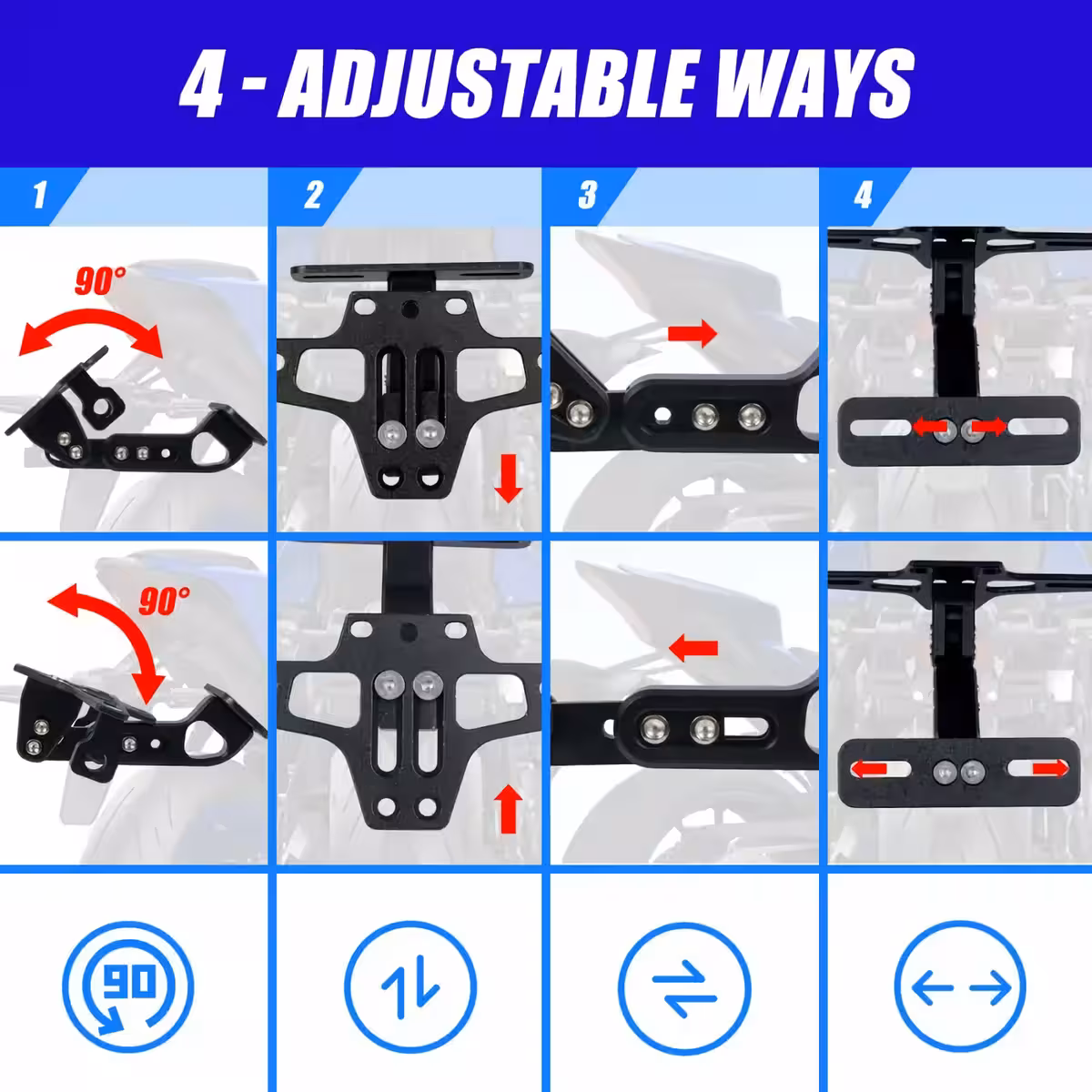 Säädettävä universaali rekisterikilven teline