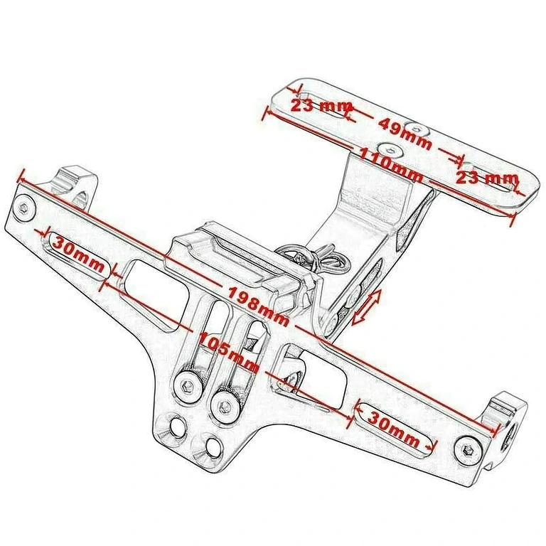 Kompakti teline moottoripyörän numerolle Kompakti rekisterikilven teline, sporttipyöriin