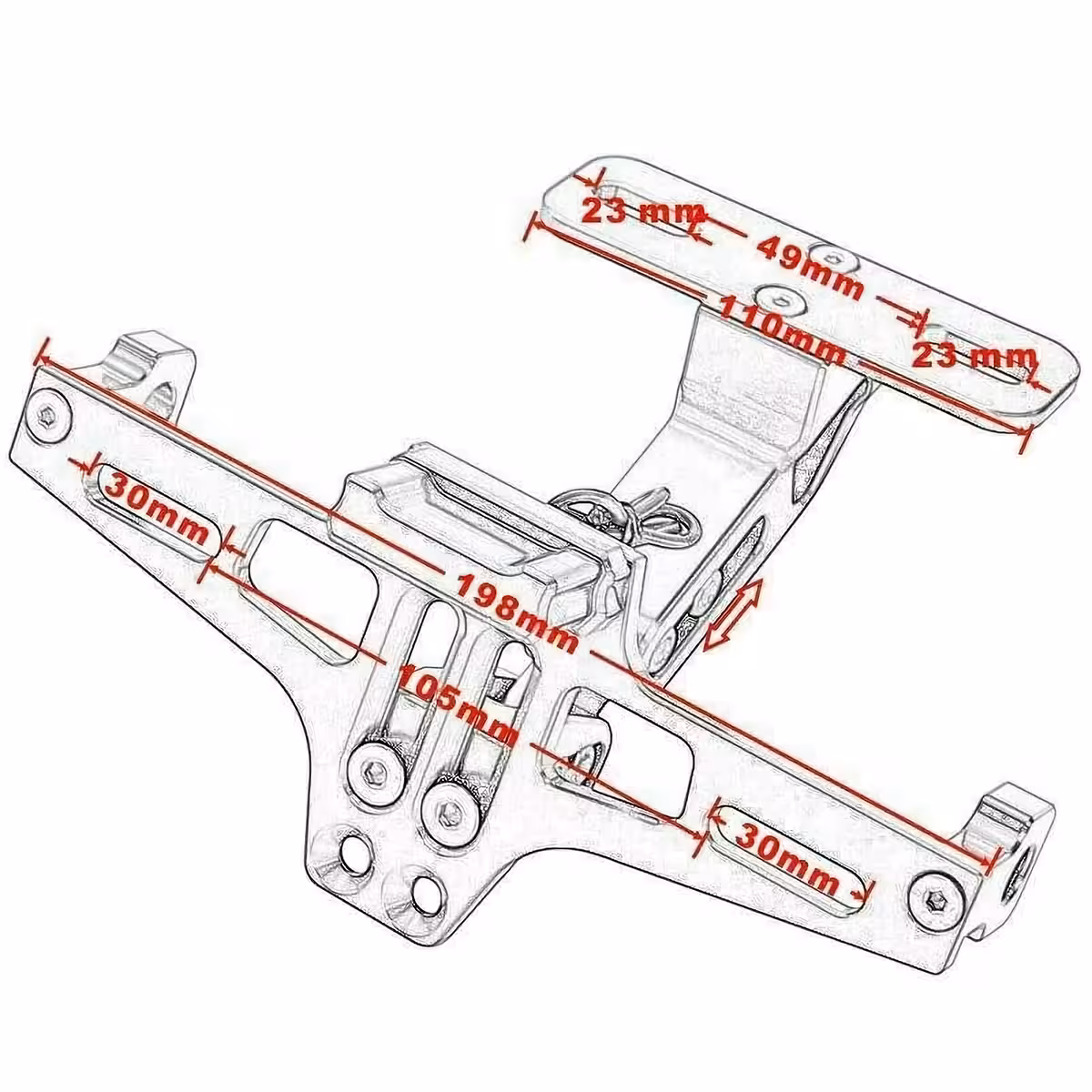 Kompakti rekisterikilven teline, sporttipyöriin