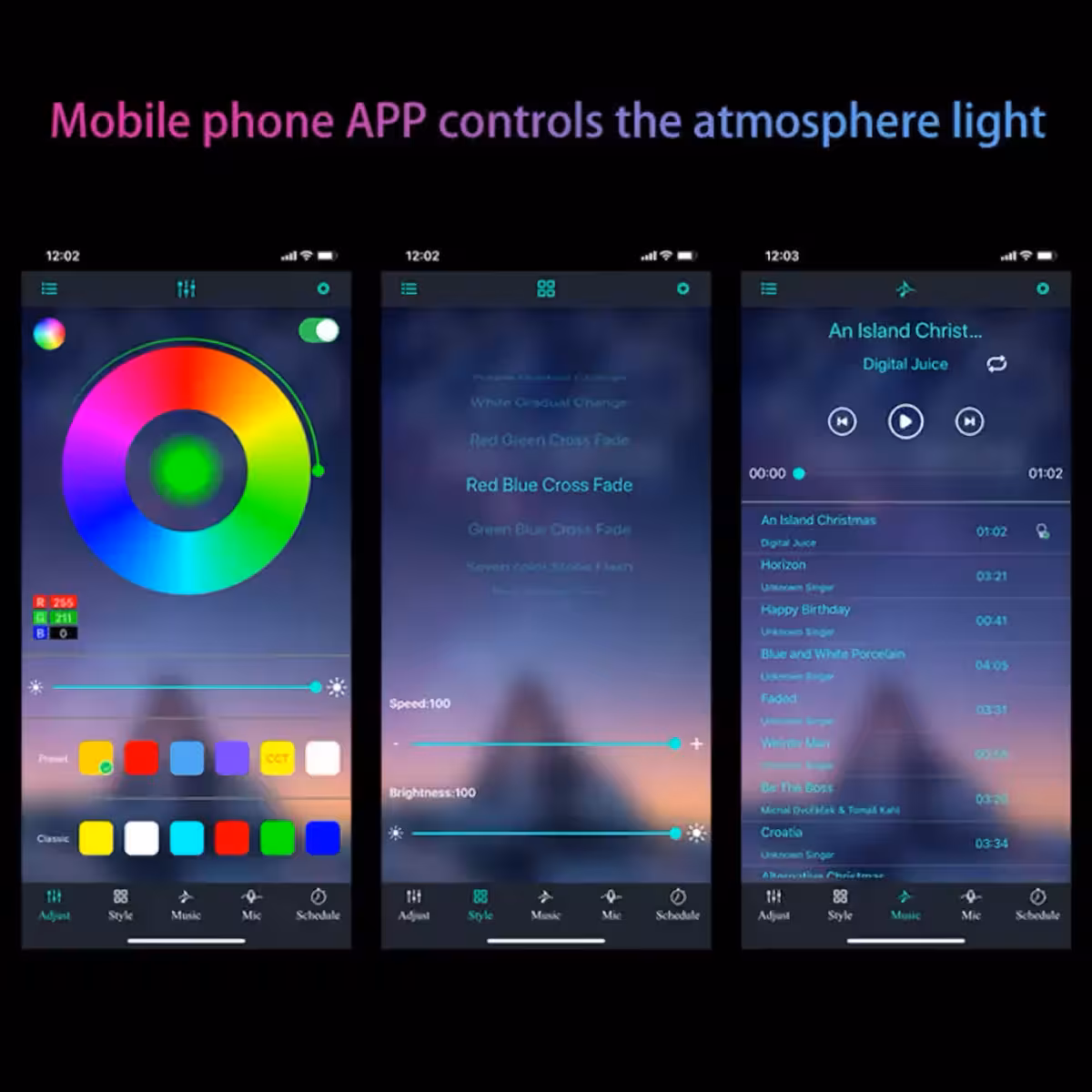 Auton LED-valot syttyvät musiikin rytmissä