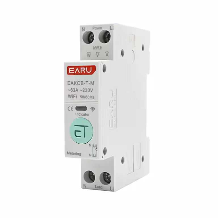 Yksivaiheinen WiFi-sähkömittari ylijännitesuojalla ja kulutuksen seurannalla