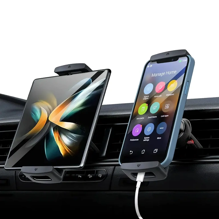 Säädettävä auton tablettiteline 7–12 tuumaa, kiinnitys ilmanvaihtoritilaan